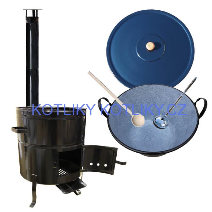 Smaltovaný kotel 80 L + kovová kotlina 58 cm BIG PARTY