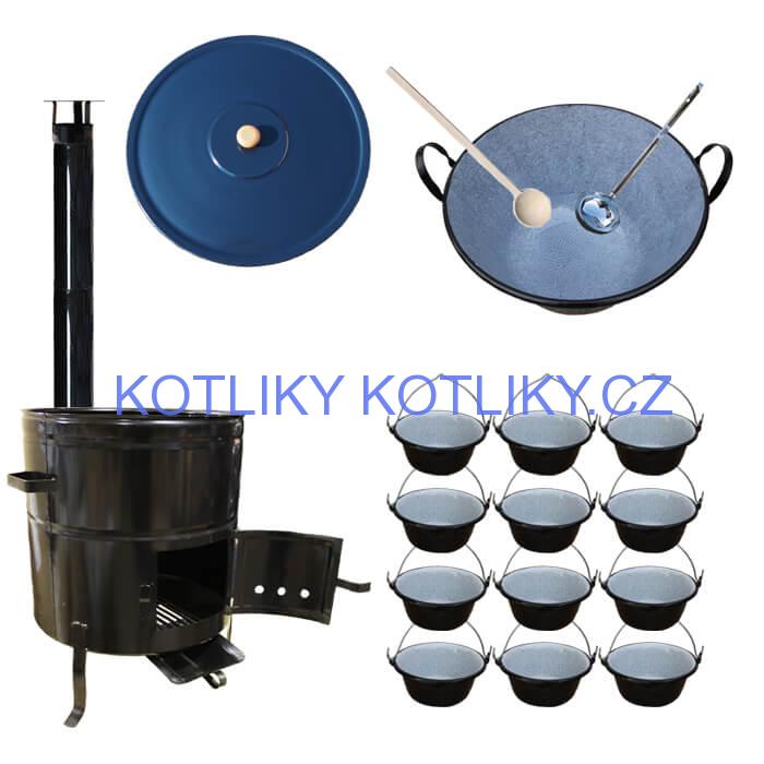 Smaltovaný kotel 60 L + servírovací kotlíky (12 ks) BIG PARTY