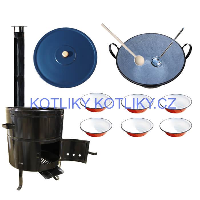 Smaltovaný kotel 50 L + smaltované talíře 6 ks BIG PARTY