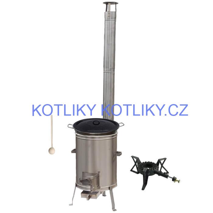 Nerezový kotel 40 L + nerezová kotlina 45 cm + hořák LUX