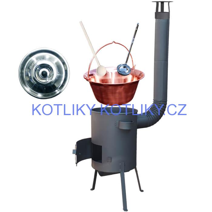 Měděný kotlík 30 L (1,2 mm) + žáruvzdorná kotlina 45 PLUS 600 4 MM