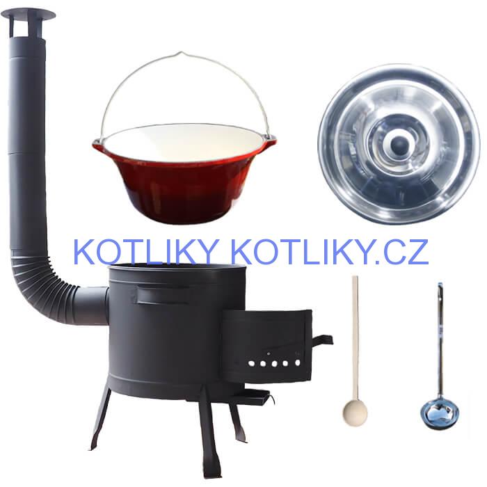 Litinový kotlík se smaltovanou úpravou 16 L + nízká kotlina 36 PLUS 600