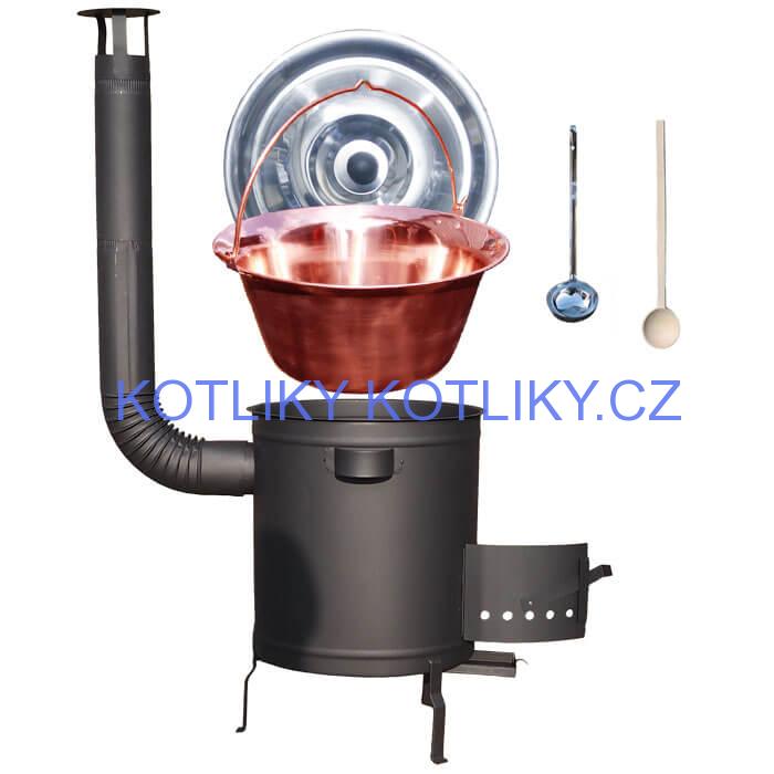 Měděný kotlík 30 L (1,2 mm) + silnostěnná (1,5 mm) a žáruvzdorná kotlina 45 PLUS 600