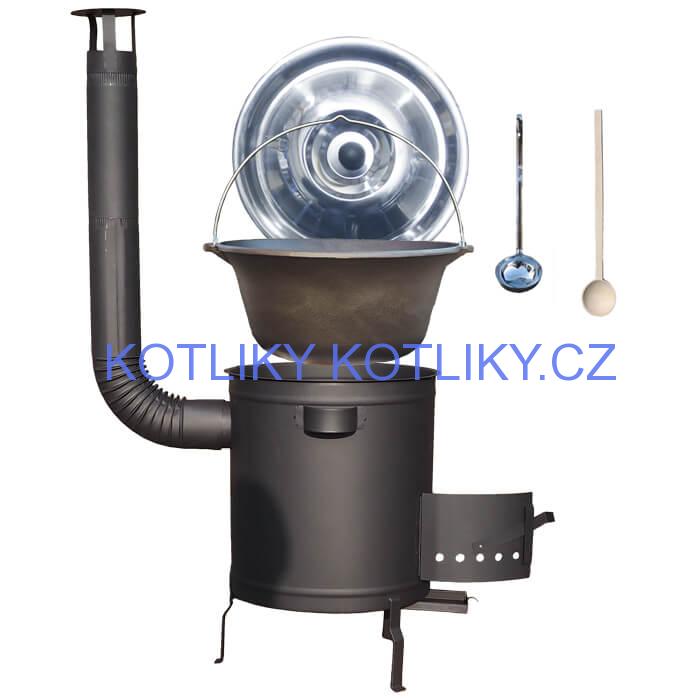 Litinový kotlík 22 L + silnostěnná (1,5 mm) a žáruvzdorná kotlina 45 PLUS 600