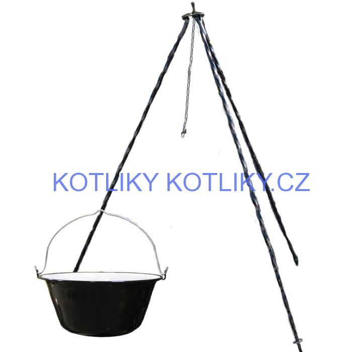 Smaltovaný kotlík 22 L + trojnožka 1,2 m
