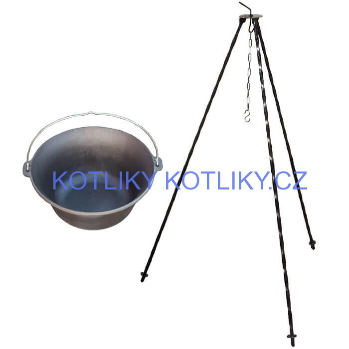 Litinový kotlík 7,2 L + trojnožka 1 m