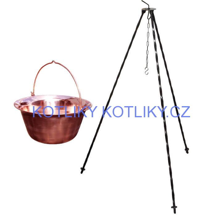 Měděný kotlík 10 L (1,2 mm) + trojnožka 1,2 m