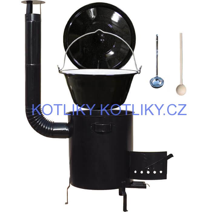 Smaltovaný kotlík 30 L (1,2 mm) + hrubostěnná (1,5 mm) kovová kotlina 45 STRONG