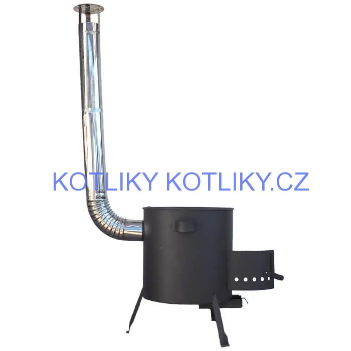 Kotlina 42 cm (1 mm) s žáruvzdornou barvou PLUS 600 + nerezový kouřovod