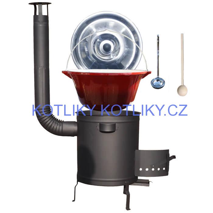 Litinový kotlík 16 L + silnostěnná (1,5 mm) žáruvzdorná kotlina 36 PLUS 600