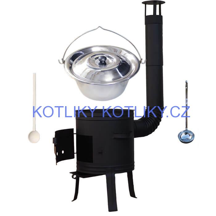 Nerezový kotlík 10 L (1,2 mm) INOX + žáruvzdorná kotlina 33 cm PLUS 700