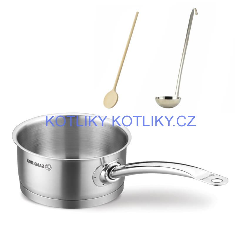 Sada nerezových hrnců s poklicí + rendlík 2 + 1 ks 5 L, 9 L, 1,5 L