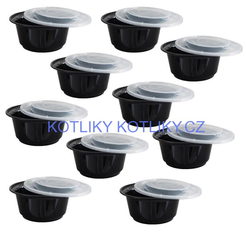 Plastové boxy (misky) na guláš + víčky 1000 ml 10 ks