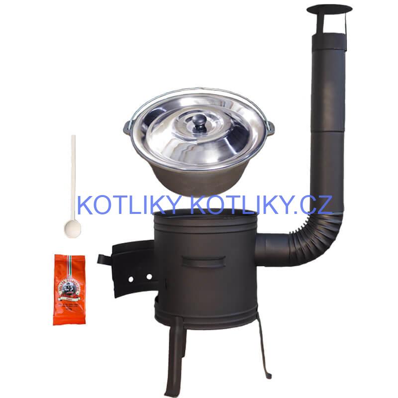 Litinový kotlík 10,8 L + kotlina 33 cm (1 mm) + žáruvzdorná barva Plus 700