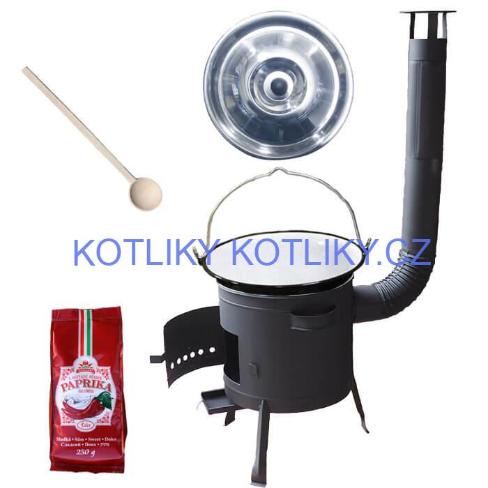 Smaltovaný kotlík 20 L (1,2 mm) + hrubostěnná (1,5 mm) a žáruvzdorná kotlina 42 PLUS 600