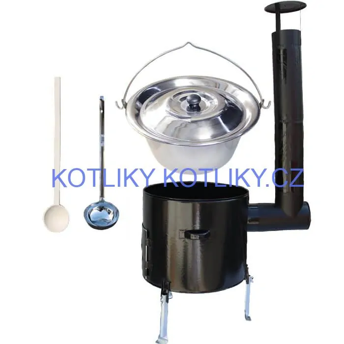 Nerezový kotlík 22 L + smaltovaná kotlina 42 Easy party