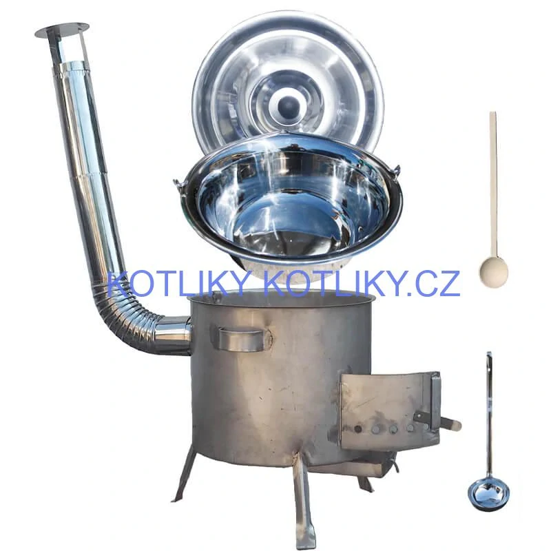 Nerezový kotlík 30 L (1,2 mm) INOX + nerezová kotlina 45 cm (1,5 mm) STRONG CLASSIC