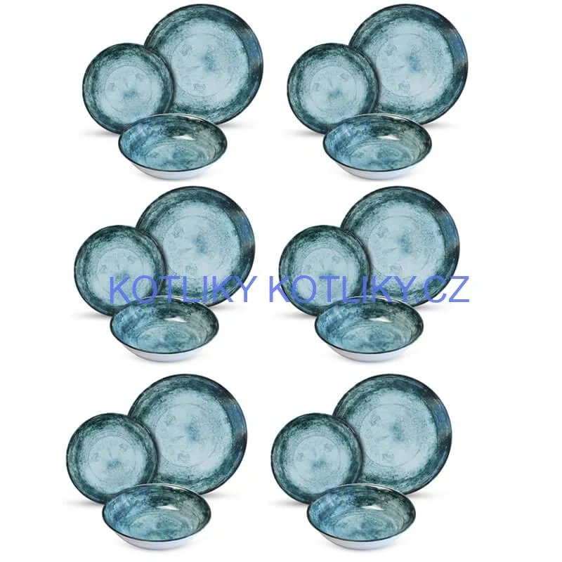 Souprava keramických talířů 18 ks BLUE