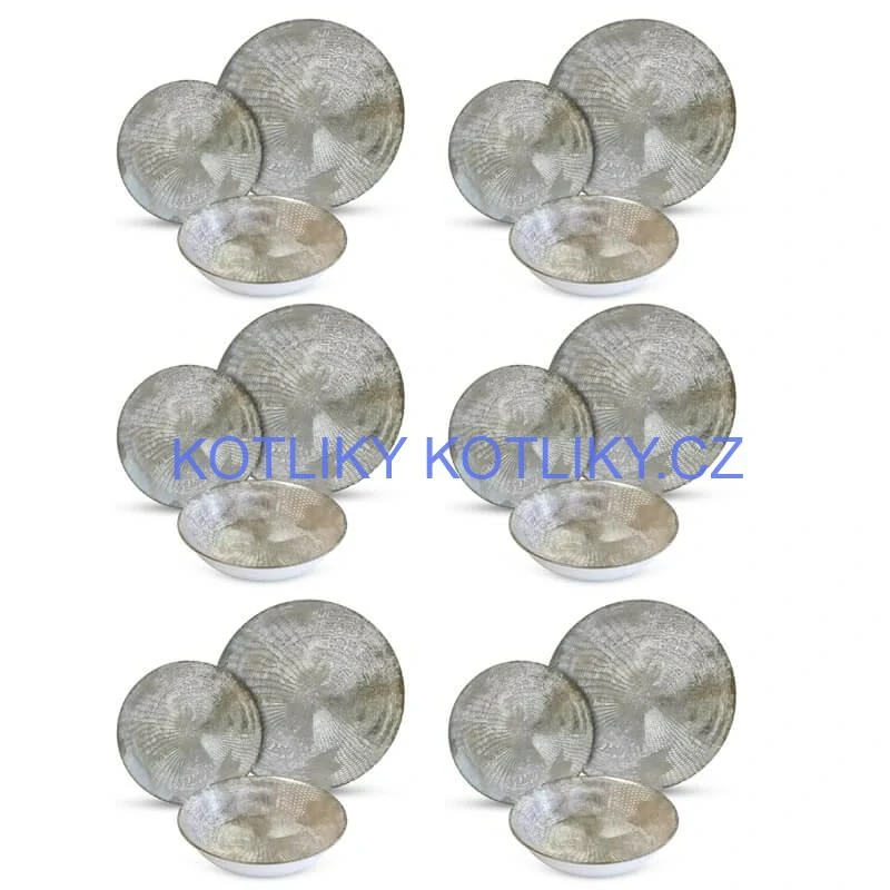 Souprava keramických talířů 18 ks GREY