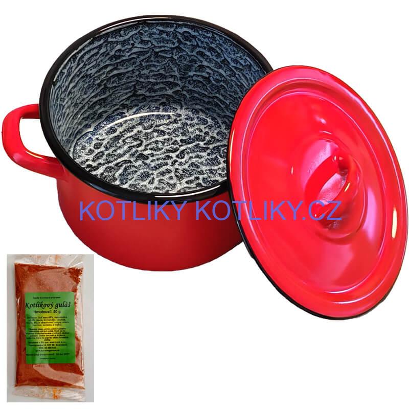 Smaltovaný hrnec s poklicí COMBI 9,5 l + směs koření na kotlíkový guláš 50 g