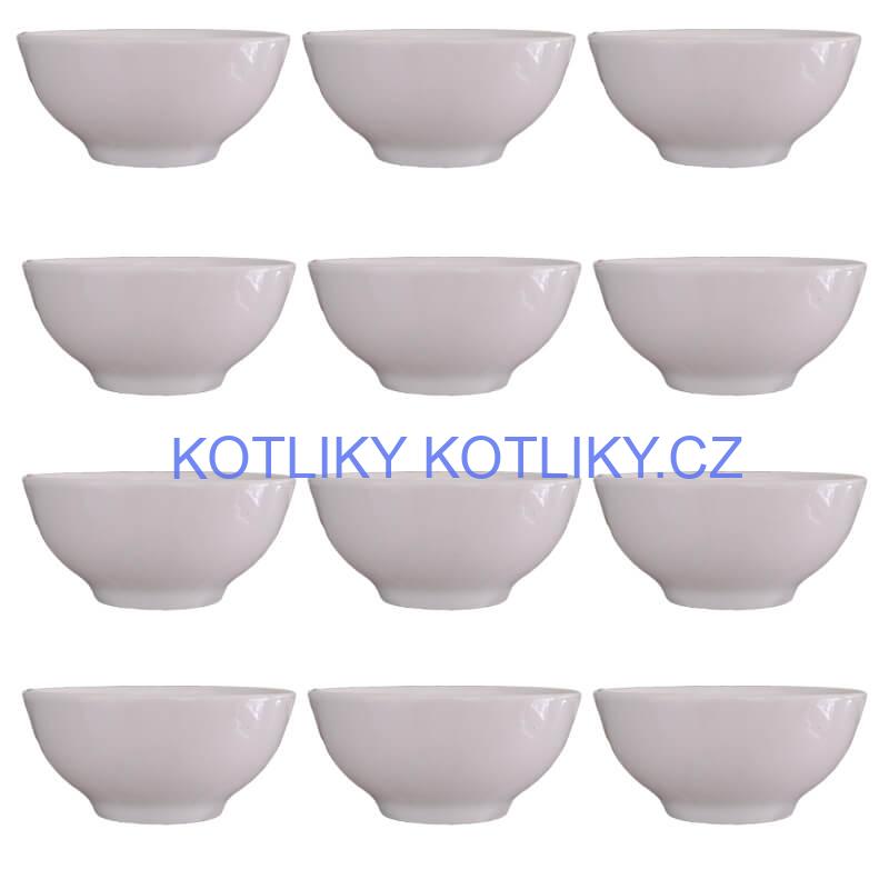 Keramické misky na servírování guláše 15 cm 12 ks bílé