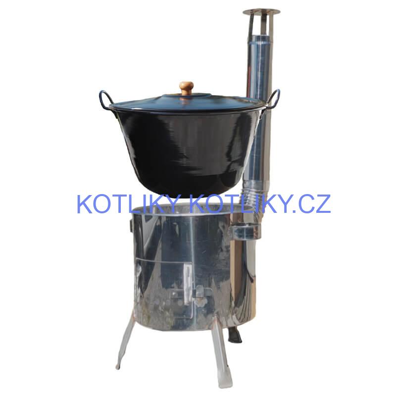 Smaltovaný kotel 70 L + nerezová kotlina 53 cm LUSTRO