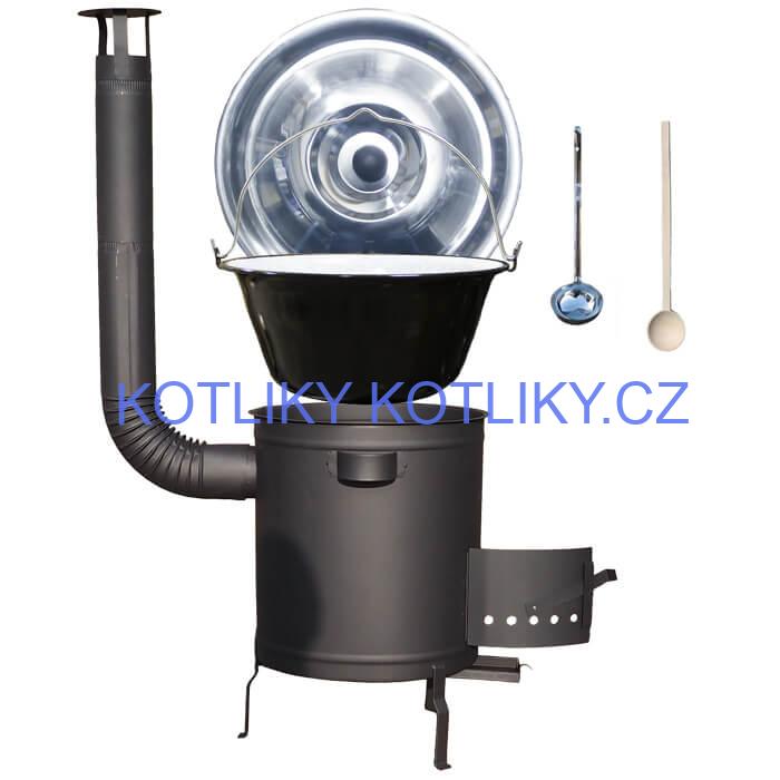 Smaltovaný kotlík 16 L (1,2 mm) + hrubostěnná (1,5 mm) a žáruvzdorná kotlina 39 PLUS 600