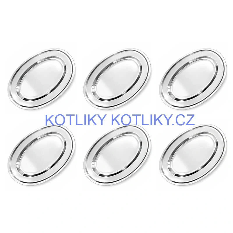Nerezové podnosy pro catering - set 6 ks (45,5cm) - Servíruj s jistotou a stylem