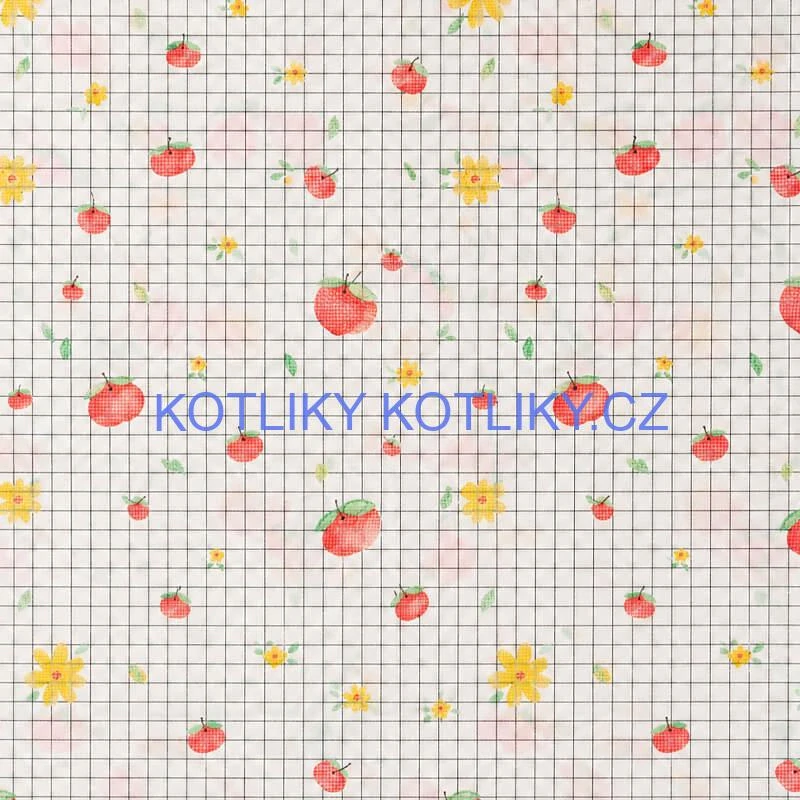 Omyvatelný ubrus Jablka a květiny 137 × 183 cm
