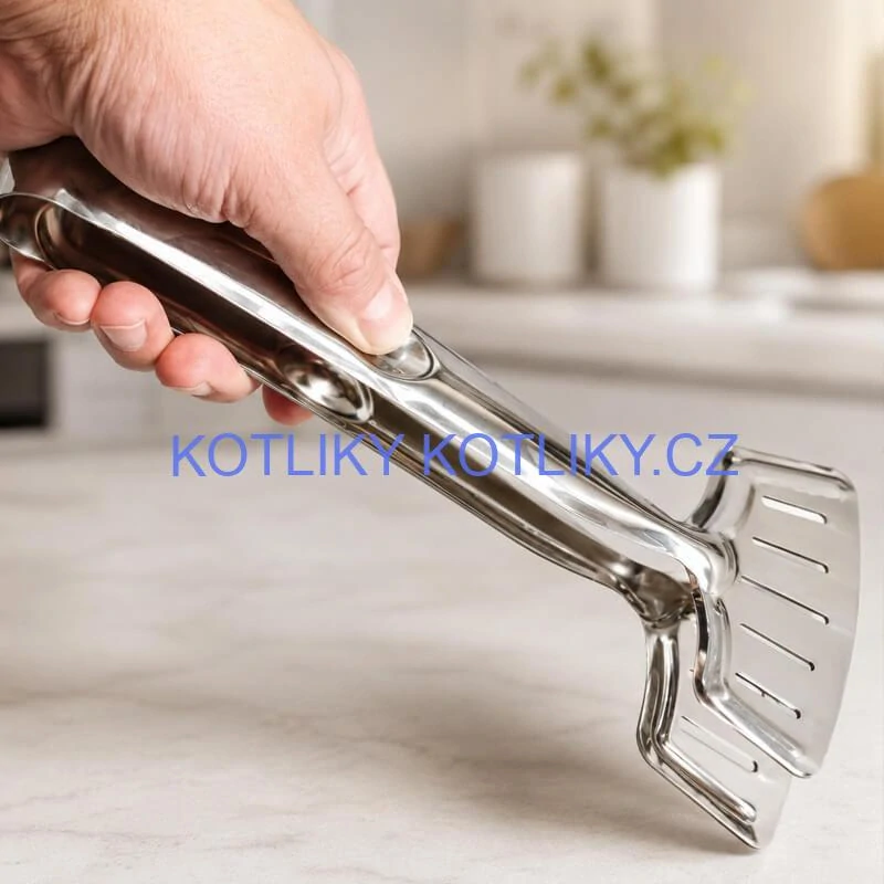 Nerezové kleště na rybu – kuchyňská obracečka 2 v 1, 28 cm