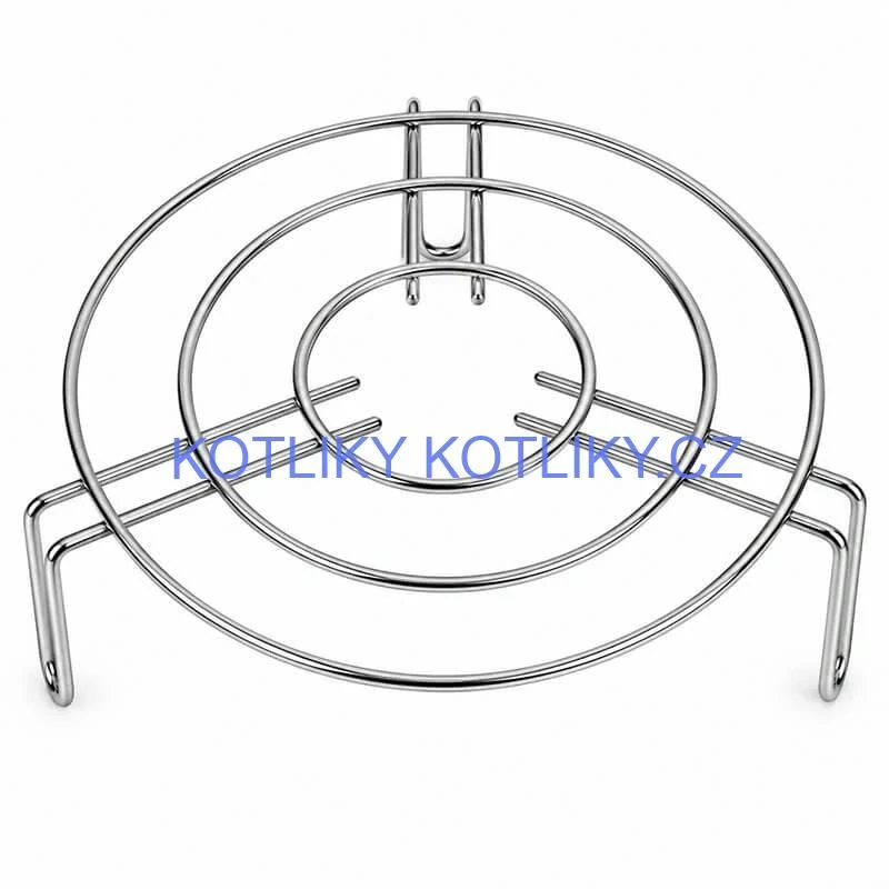 Kulatý nerezový stojan pod hrnec 20 cm, výška 9 cm, tři opěrná místa