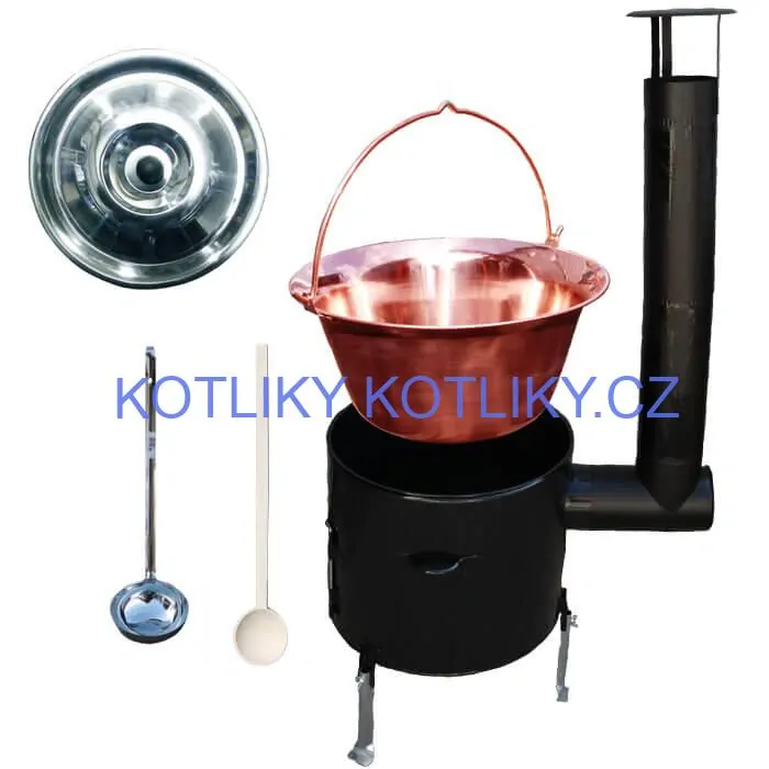 Měděný kotlík 10 L + smaltovaná kotlina 31 EXCLUSIVE