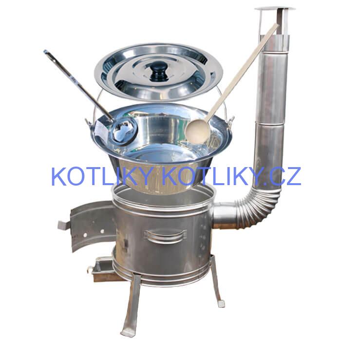 Nerezový kotlík 14 L + nerezová kotlina 36 cm TOPLUX