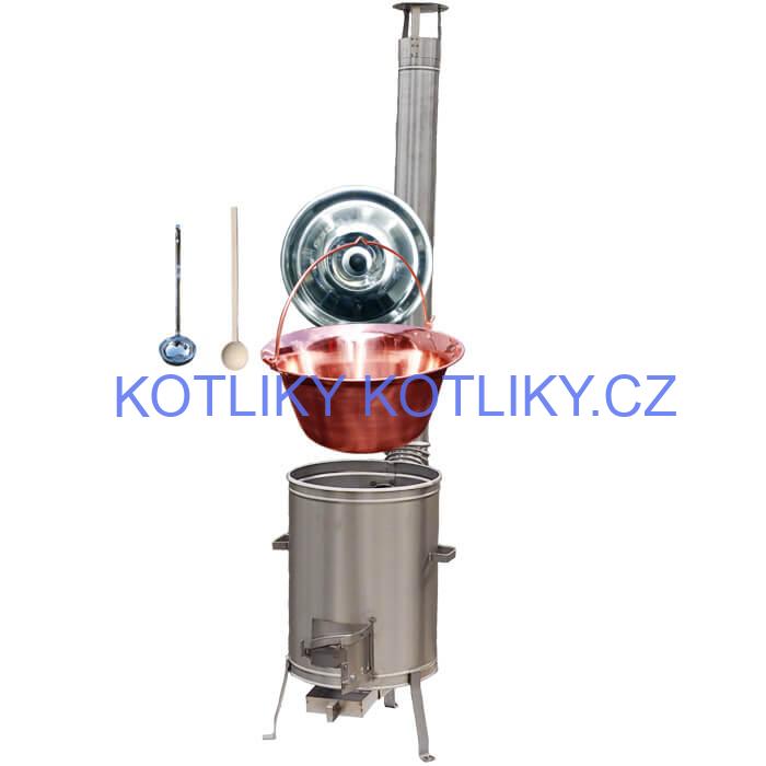 Měděný kotlík 20 L + nerezová kotlina 42 cm + LUX