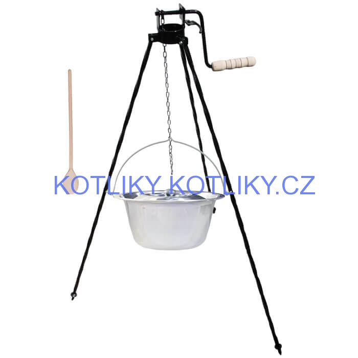 Nerezový kotlík 15 L (1,2 mm) + stojan s kladkou VAR