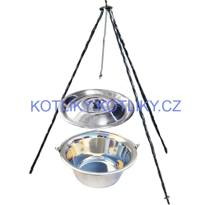 Nerezový kotlík 10 L INOX + poklice + stojan CLASSIC