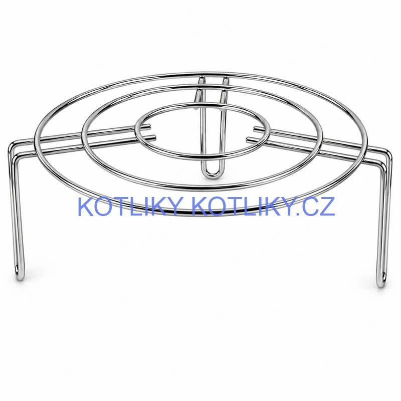 Kulatý nerezový stojan pod hrnec 20 cm, výška 9 cm, tři opěrná místa